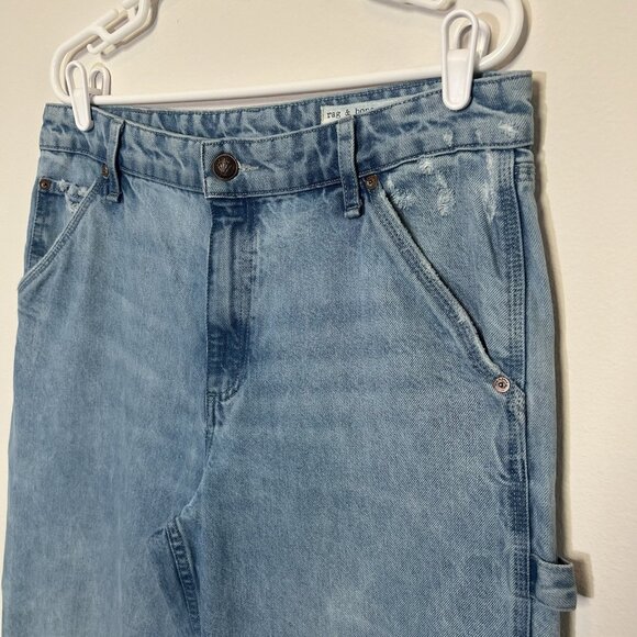 Rag & Bone Women Jeans 29/8 High Rise Zipper Pockets Ankle Raw Hem Distressed - Picture 5 of 11